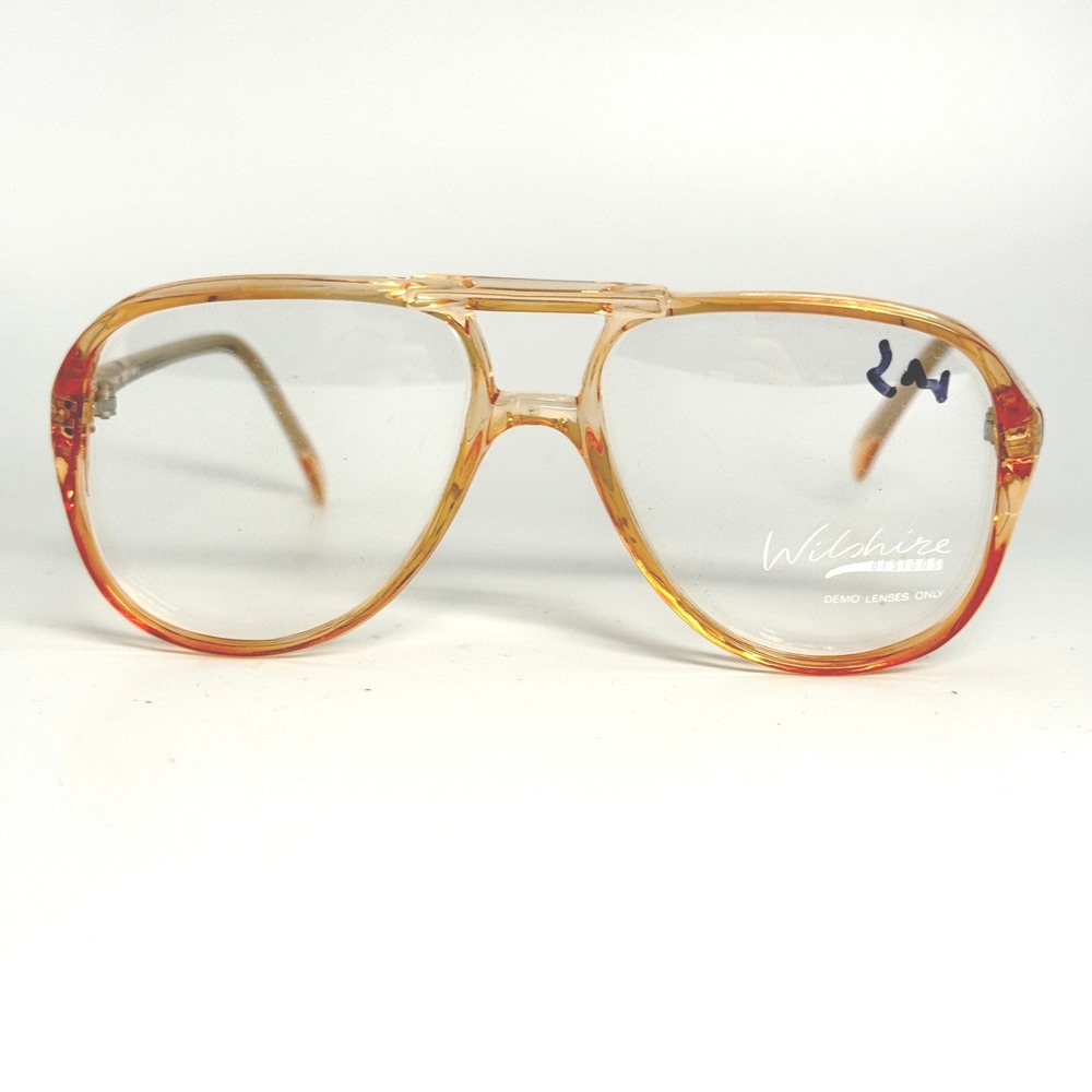Wilshire Designs Vintage 840 TA 130 Aviator Eyeglasses Frames Amber Peach Clear
